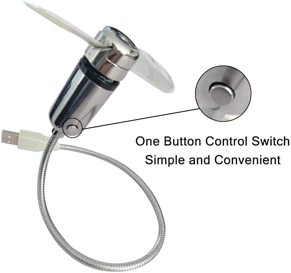 SAYTAY Small USB Fan with Real Time Clock and Temperature Display, Personal Portable USB LED Clock Fan, USB Funny Toy Gadgets Gifts for Men Women Office Home (RGB) : Electronics