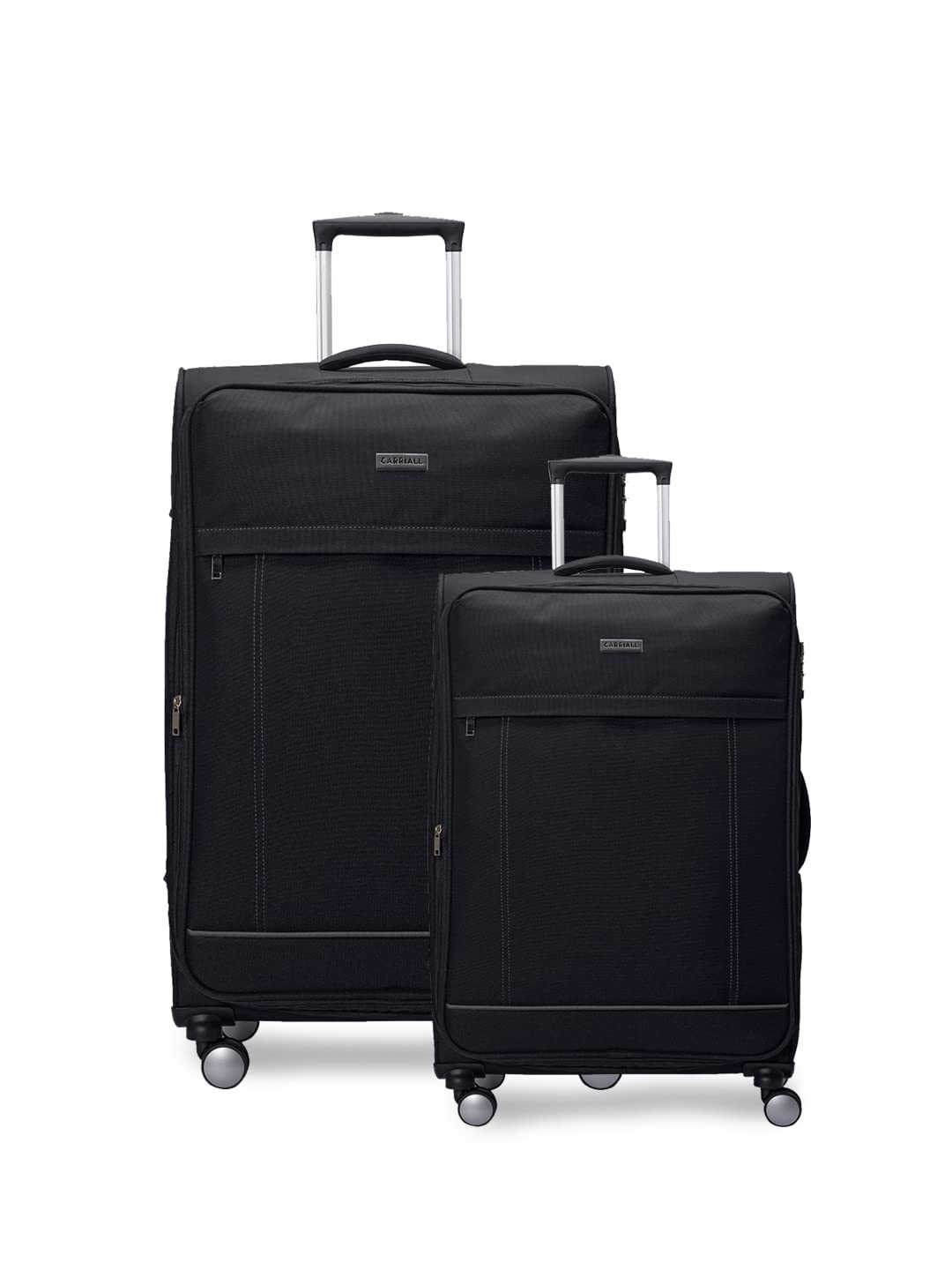 carriall Eternal Black Cabin Luggage Bag for Travel Set of 2 (Medium & Small) | Suitcase for Travel & Business | 8 Spinner Wheels, Anti Theft & Front Pockets | Travel Suitcase for Men & Women-picture-11