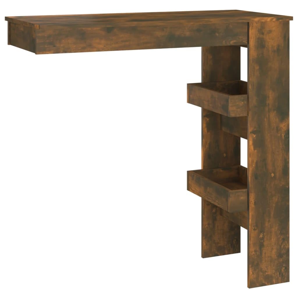 vidaXL Wall Bar Table Party Bistro Pub Breakfast Festival Standing Eat Dinner Dinette Stand Table Wooden Furniture Smoked Oak Engineered Wood