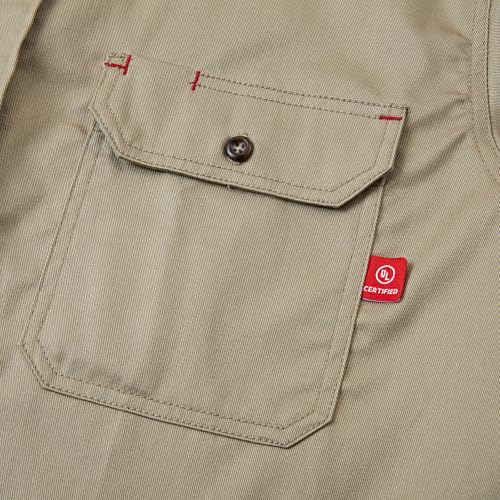 Image of Ousafeve FR Shirts for Men Hi Vis 6.5oz Flame Resistant Welding Shirts