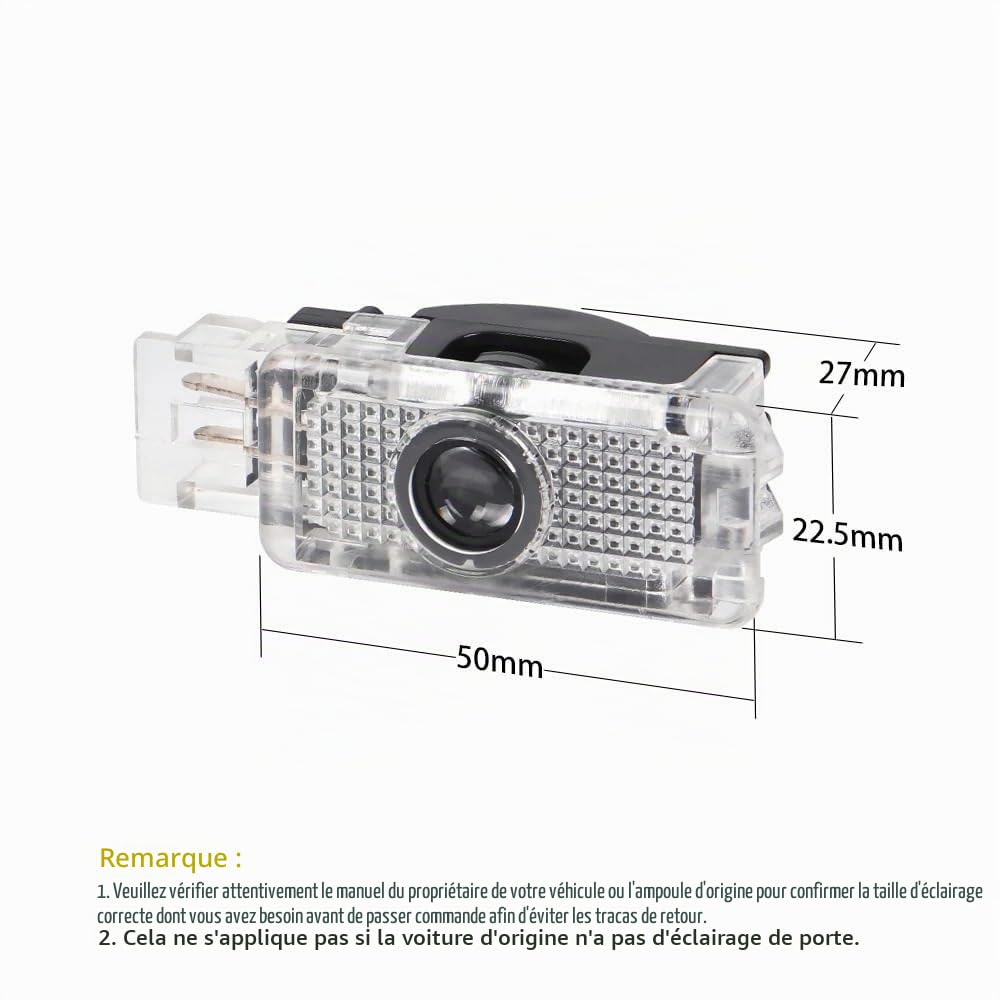 Projecteur de logo de porte de voiture à LED, 2 pièces, for W203, W240, W209, R199, C, SLK, CLK, SLR, accessoires de lumière de bienvenue(For-Mercedes)