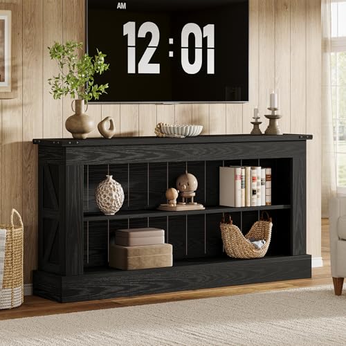 Image of Tribesigns Farmhouse TV Stand for 70-Inch TV, 63 inch Entertainment Center with Storage, Modern Media Console Table for Living Room, Bedroom (Black)