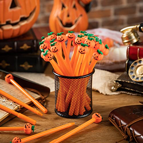 30 bolígrafos Halloween forma calabaza 0.5 mm tinta negra miniatura 2
