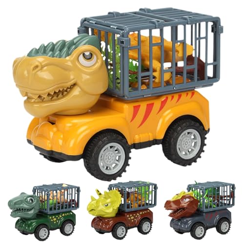 Genérico Grúa De Juguete | 4 Camiones De Transporte De Dinosaurios,Figuras De Dinosaurio, Vehículo con Movimiento Automático Y Actividad De Transporte para Cumpleaños Y Fiestas