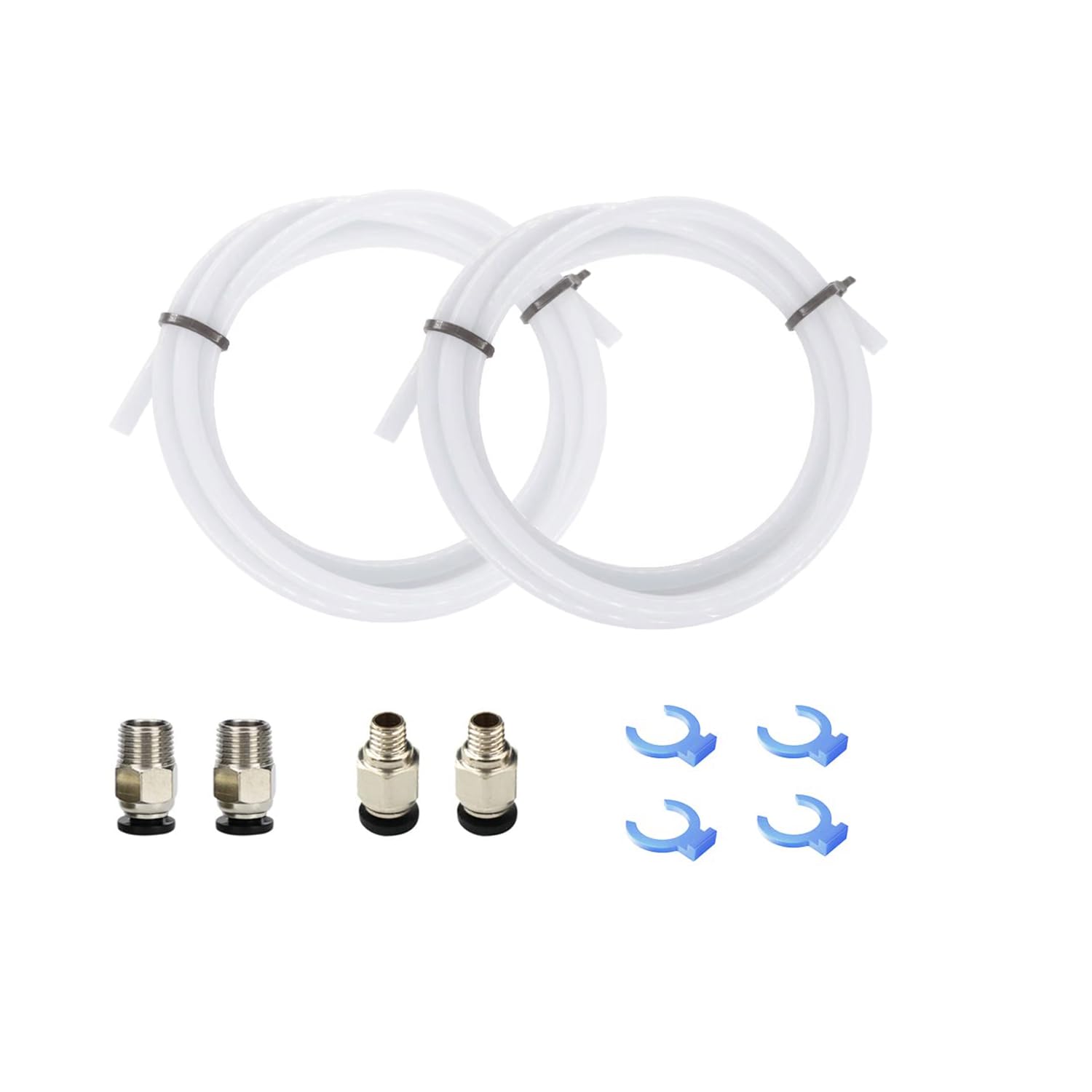 MILUOSONG Bowden Tube 2M, PTFE Tube Teflon Bowden Tubing with high Grade PC4-M6 & PC4-M10 Pneumatic Fittings for 1.75mm Filament Ender 3/Ender 3 V2/CR