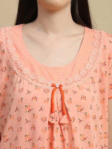 Image of 9shines Label Premium Cotton Blend Nighty Night Gown Nightdress for Women (New 5257)