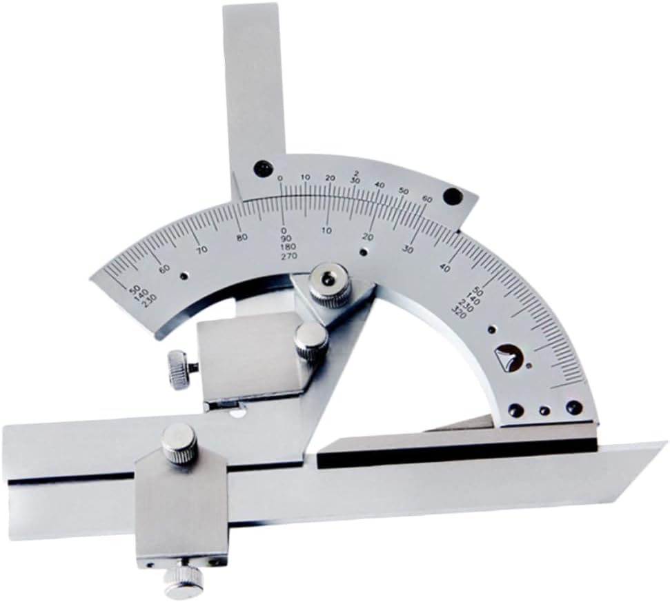 320Degree Precision Goniometer Angle Measuring Tool for Woodworking Includes Edged Extension Blade Box