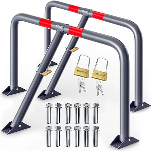 2x Barrière de parking rabattable 80x47x44 cm Barrière de...