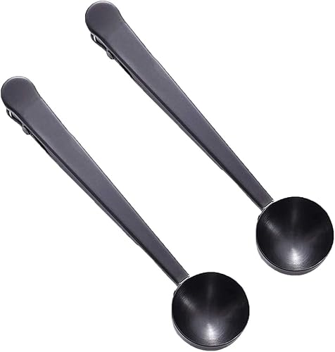 Miniatura 25 de Cuchara de café con clip de cucharada de acero inoxidable Cuchara de café con mango largo multifunción Bolsa de sellado Clip para té, café, proteína