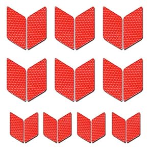 Cobear 20x Hoch Intensives Reflektoren Aufkleber Selbstklebend für LKW Auto Motorrad Boot Fahrrad Anhänger Helm Taschen Sicherheit Warnklebeband Sicherheit Markierung Band Diamant-Form rot