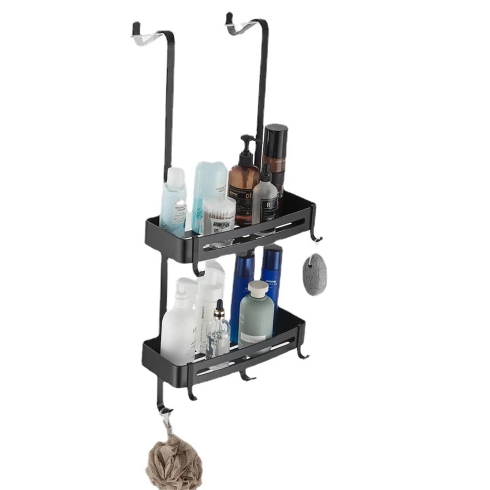 Hanging Shower Caddy Hanging Bath Shelves Bathroom Shelf Organizer Nail-Free Holder Storage Shelf Rack Bathroom Basket Holder Color