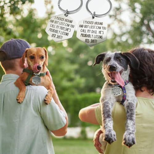 Funny Dog Tags,Stainless Steel Funny Pet Tag,Deeply Engraved Dog Collar Tag,Pet Cat Collar Charm Gift for Cats Owner Dog Lover (Mom) - Image 3