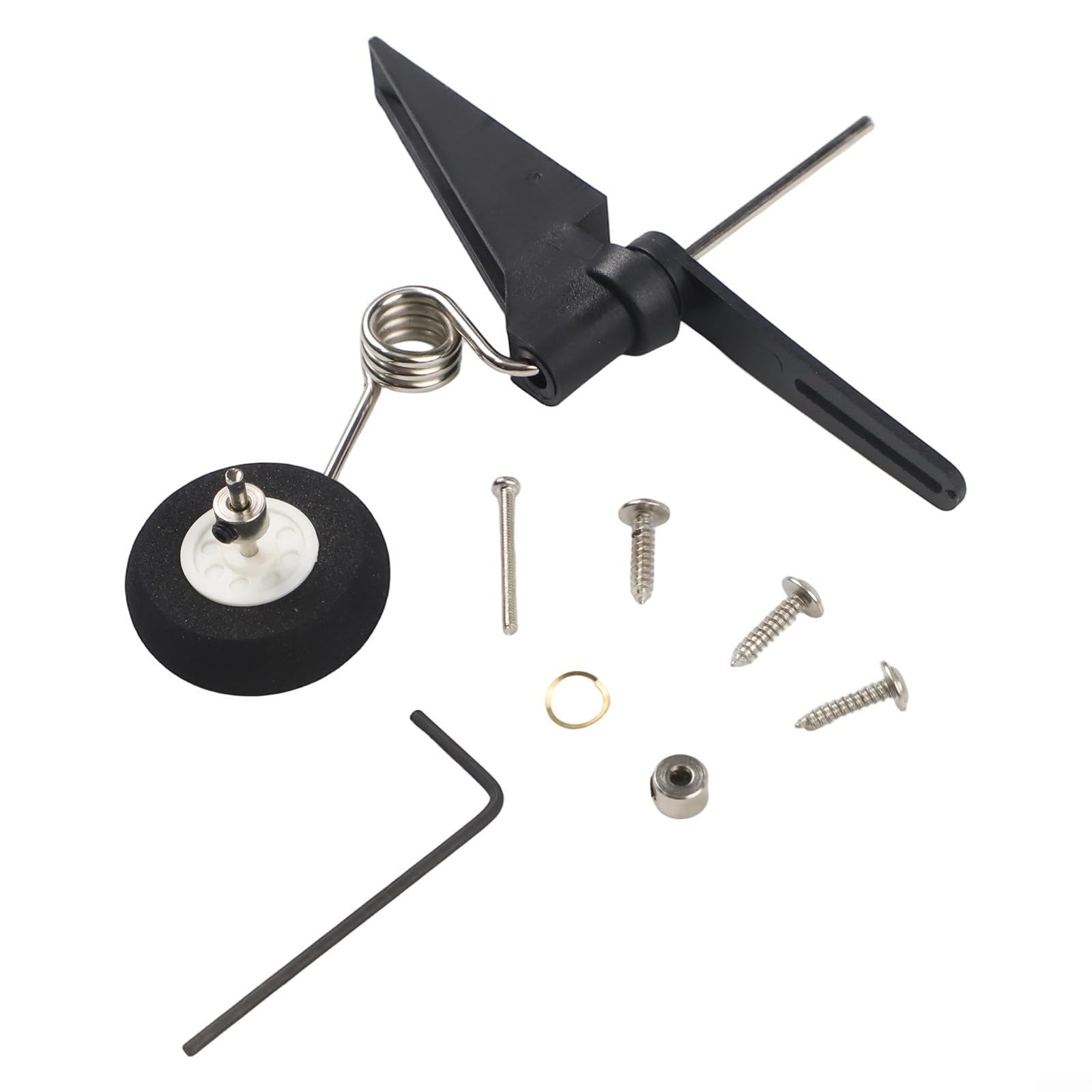 Conjunto de soporte de rueda trasera de avión RC para modelos de ala fija de tamaño 60-120 - Plástico ligero+metal+esponja tren de aterrizaje con apertura de 30 mm, 70 mm