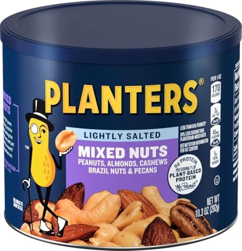 PLANTERS Lightly Salted Mixed Nuts, Plant Based Protein, 10.3 Oz (1 Ct)