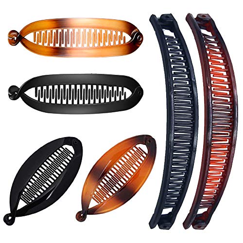 Clincher Combs Clips Banana Hair Classic Clincher Clips For Women Combs Large Vintage Banana Clips 6 Pcs Clips Comb Tool Multipurpose Hair Comb Banana Ponytail Clip For Naturally Curly Hair