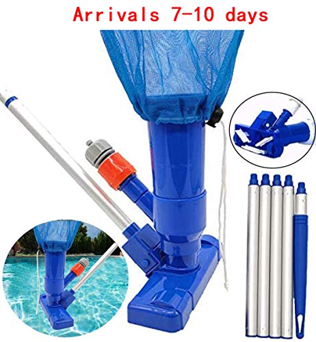 Homgrace Aspirateur À Jet De Piscine, Nettoyeur À Jet D'aspirateur De Piscine Portable Accessoires De Nettoyage Tête d'aspiration avec Brosse inférieure avec Mât en Aluminium Amovible