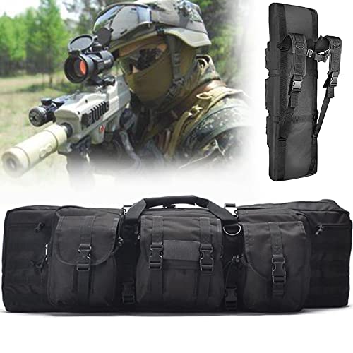 BomDog Bolsa Táctica Acolchada para Rifle Doble,Bolsa de Transporte para Airsoft,Bolsa Táctica Acolchada para Rifle Doble/Black/108Cm