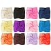 BMC 12pc Women's Silky Scarf Square Mixed Solid Colors Fashion Accessory Set - Solid Colors Pack
