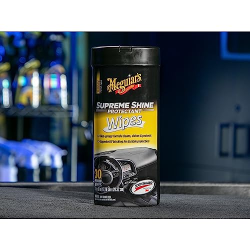 Meguiar's Supreme Shine Protectant Wipes - Convenient Protectant Wipes with UV Blocking for Durable Protection, Premium Car Wipe that Clean and Leave a Non-Greasy Glossy Shine, 30 Count - Image 5