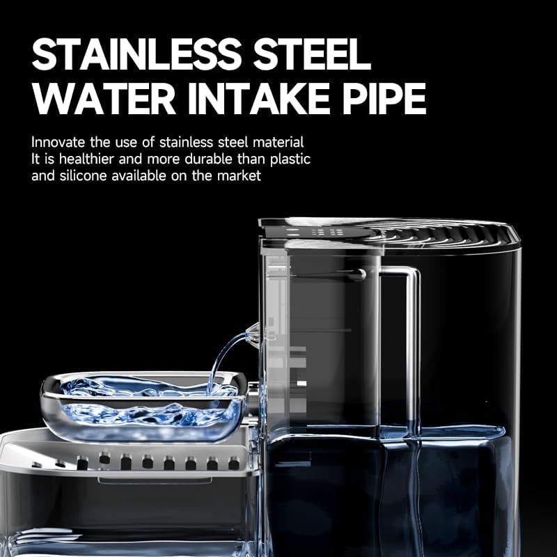 Miniatura 4 de KVIDA Fuente de agua inalámbrica para gatos, cuenco de cerámica de 4.5 L, dispensador automático de agua para mascotas para gatos y perros pequeños,