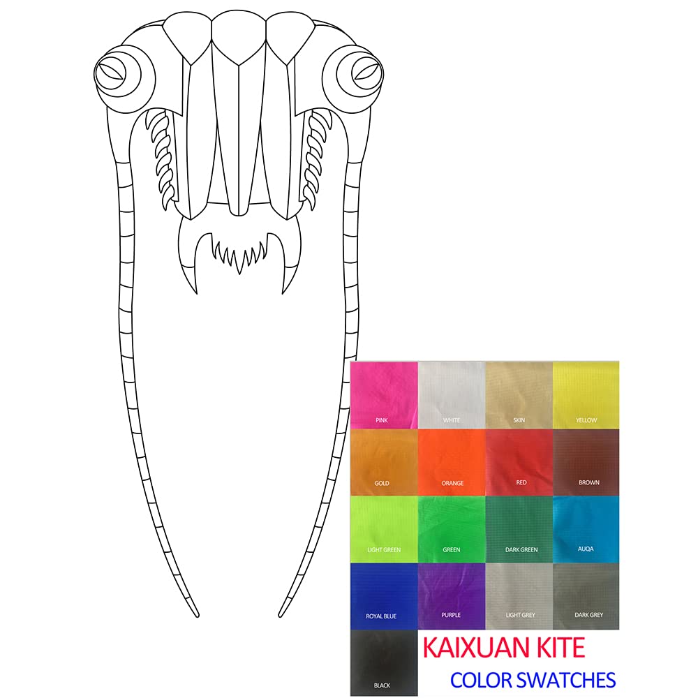U/B Trilobite Kite Soft Colorful Kite Nylon Show Kite Lifter 2sqm with 2 Long Attractive Tentacles for Outdoor Beach Games - Image 4