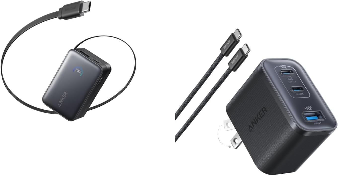 Anker Nano Power Bank & Nano USB C Charger Block (Bundle)