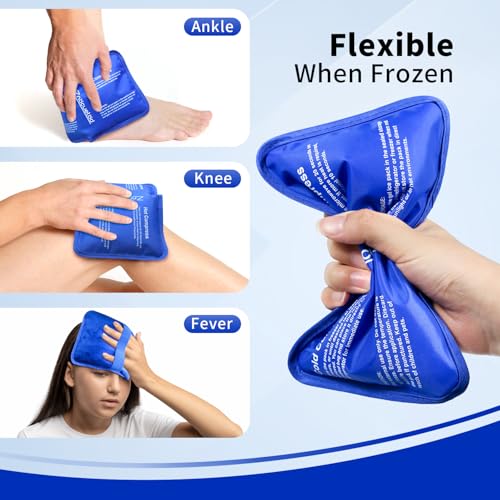 Image of Gel Ice Pack for Injuries Reusable Soft Freezer Ice Bag with Strap 1 Pack