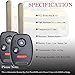 MechanMagic 2PCS Key Fob Remote Replacement Fits Honda CR-V 2007 2008 2009 2010-2013/CR-Z 2011- 2014 2015/Fit/Insight/Accord Coupe/Crosstour MLBHLIK-1T Keyless Entry Remote Control 35111-SWA-306