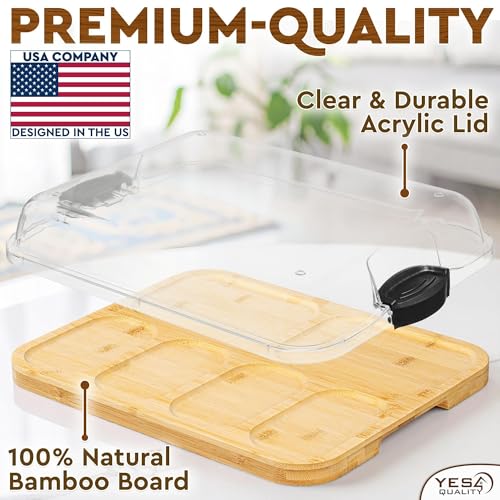Tabla de cortar rectangular de bambú con tapa miniatura 2