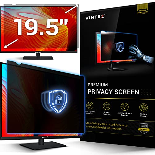 19.5 Inch Computer Privacy Screen Filter For 16:10 Widescreen Computer Monitor - Anti-Glare - Anti-Scratch Protector Film - Data Confidentiality Shield #TOP23