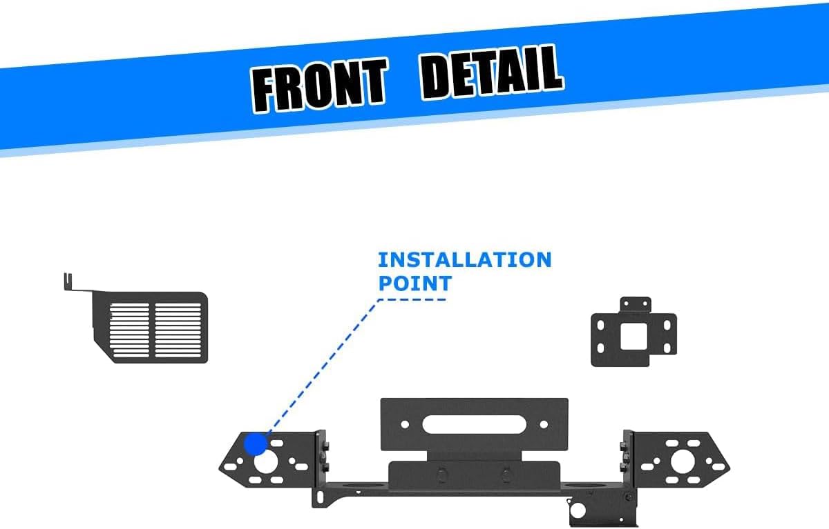 Front detail showing installation point