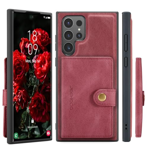 Protection Samsung S24 Ultra étui portefeuille porte-carte Rosso