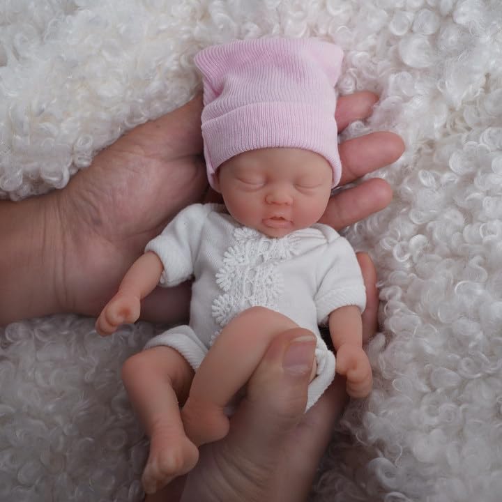 Muñeca Reborn Mini Silicona 7 Pulgadas Realista miniatura 6