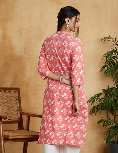 Image of Amazon Brand - Myx Women Printed Cotton Regular Fit Kurta (Available in Plus Sizes)