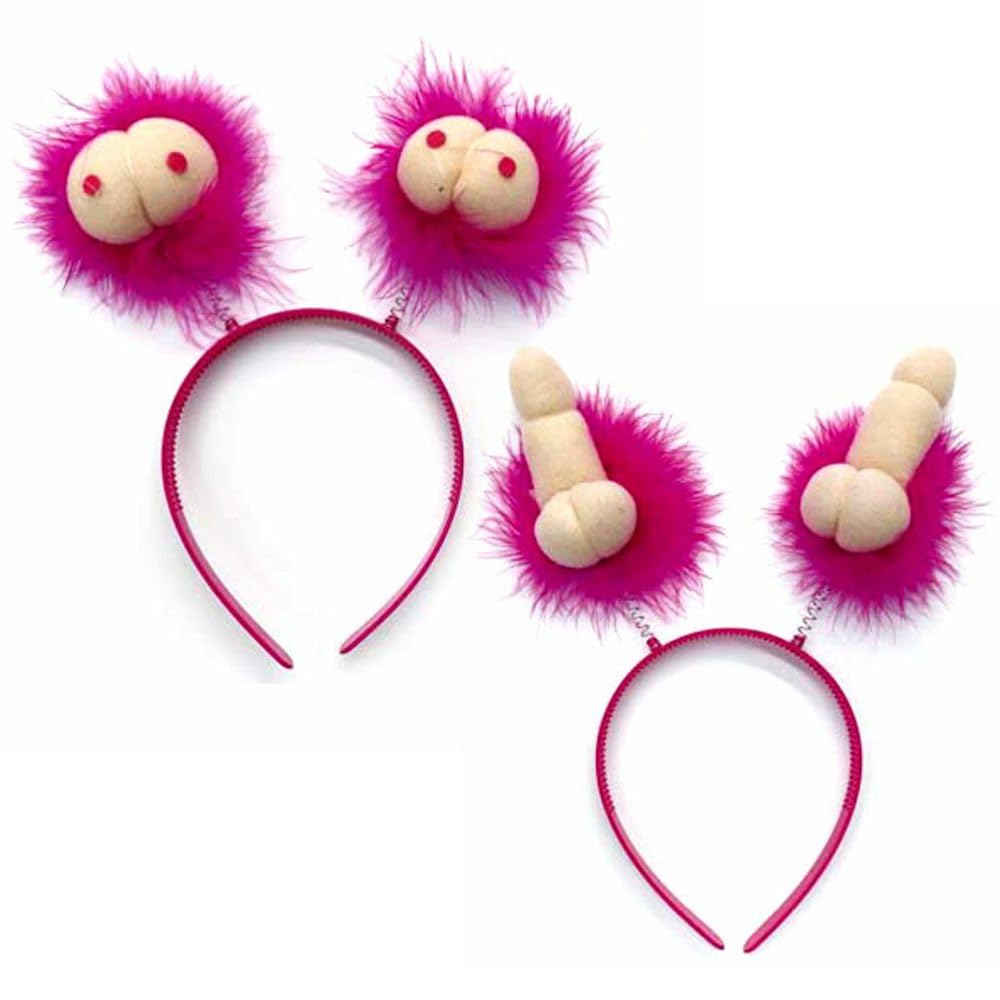 2 pezzi Cerchietto con antenne tette piselli gadget sexy addio al nubilato celibato compleanno diciottesimo festa per adulti