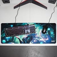 Tilt Gaming Mauspad 800x300 mm - 4 mm rutschfeste Schreibtischunterlage Groß - Speed-Oberfläche & HD-Druck - Maschinenwaschbar Mousepad XL für Gaming und Büro - Fox Sorceress Desk Mat – Ansicht 9
