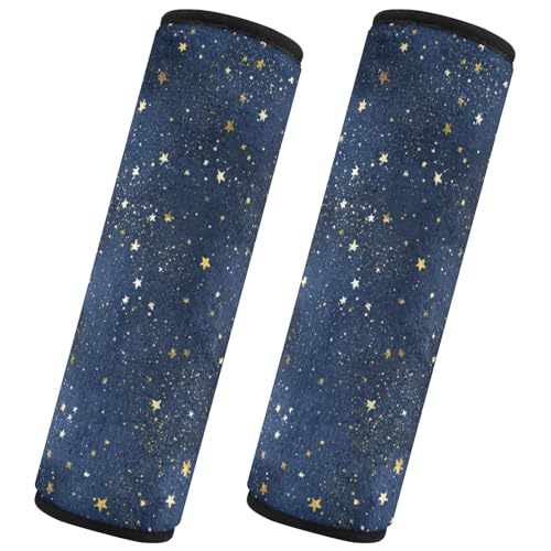 Image of 2 Pack Seatbelt Covers Seat Belt Cover Pad for Adults Boys Girls Car Seat Strap Covers Pads Cushion Universal Shoulder Strap Pad Protector for Backpack Camera Bag 10 x 7.7 Inch Blue Stars