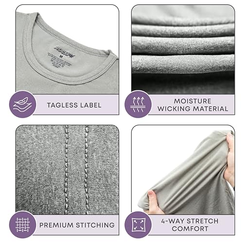 Rocky Thermal Underwear Kids Girls Thermal Underwear Set Long Johns kid Thermals Kid Base Layer kids thermals top bottom set Winter Clothes Shirt Pants Ski/Extreme Cold (Heather Grey, S, Heavy)3