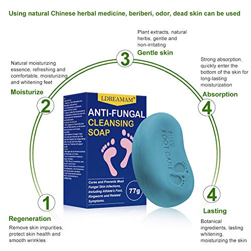 Foot Bar Soap, Bar Soap Treatment for Athlete\'s Foot,Helps Smelly Feet, Sweat, Ringworm, Skin Irritations,Yeast Infections,Corn Callus, Natural Care