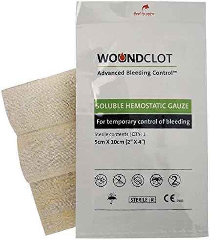 WoundClot Advanced Bleeding Control Haemostatic Gauze Dressing - Single (5cm x 10cm)