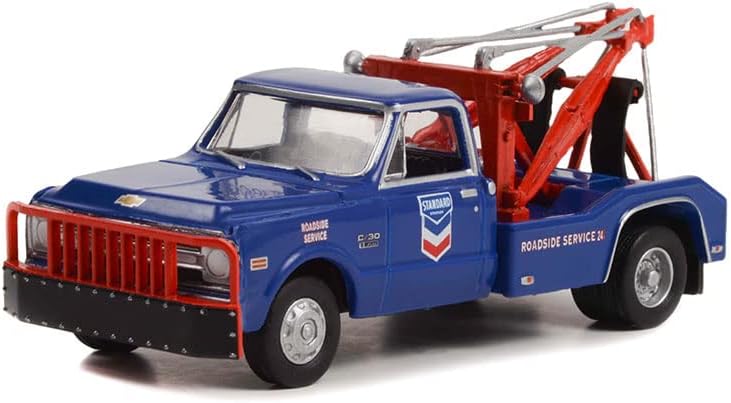 Greenlight 46100-A Dually Drivers Series 10-1969 Chevy C-30 Dually Wrecker - Standard Oil Company Roadside Service 24 Hour 1:64 Scale Diecast