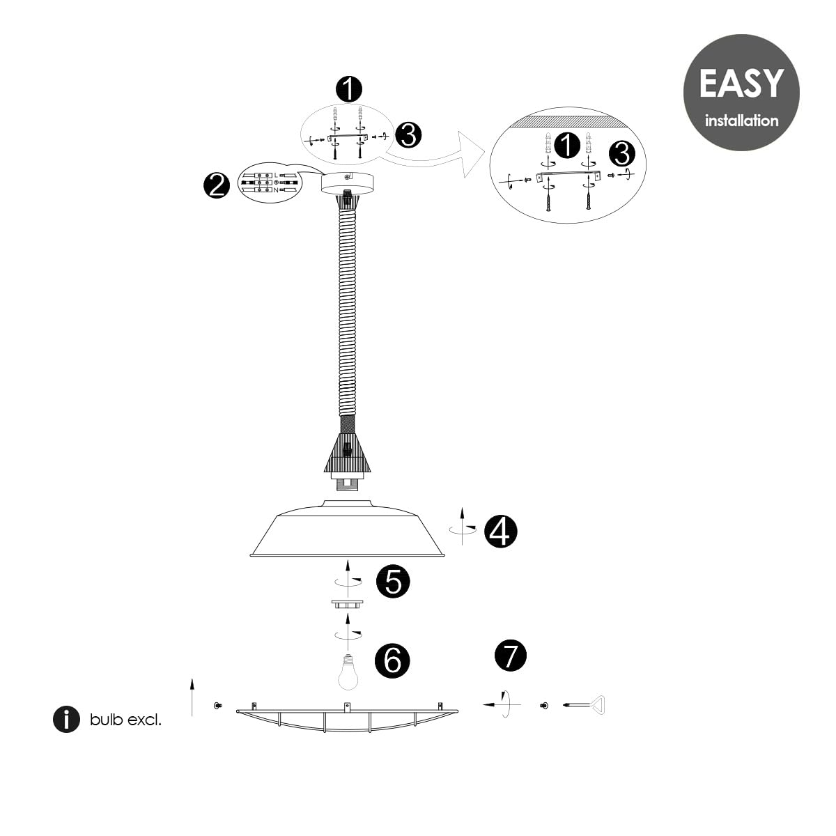 Home Sweet Home Industriale Lampadario Dex | 36/36/120cm | Calcestruzzo | Lampadario a sospensione in corda | E27 | Lampada a sospensione adatta per soggiorno