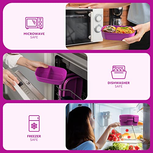 Image of Bento Box Adult Lunch Box,3 Stackable Bento Lunch Containers for Adults