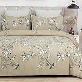 YEPINS Soft Brushed Microfiber Duvet Cover Set with Zipper Closure and Corner Ties, Blossom/Branch F