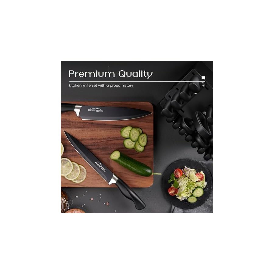 Knife-Set-Amorston-21-Pcs-Knife-Sets-for-Kitchen-with-Block-Dishwasher-Safe-Kitchen-Knife-Set-with-Built-in-Sharpener-German-Stainless-Steel-Black-Knife-Block-Set Knife Set, Amorston 21 Pcs Knife Sets for Kitchen with Block, Dishwasher Safe Kitchen Knife Set with Built-in Sharpener, German Stainless Steel Black Knife Block Set