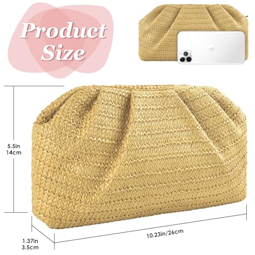 Image of ERKOON Clutch Purse for Women Elegant Pleated Evening Bag Crossbody Shoulder Handbag Envelope Bag with 2 Detachable Chain