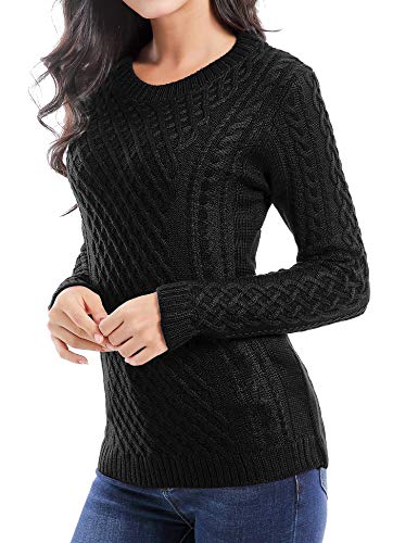 Image of v28 Women Crew Neck Knit Stretchable Elasticity Long Sleeve Sweater Jumper Pullover