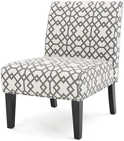 Christopher Knight Home Kassi Fabric Accent Chair, Grey Geometric Patterned