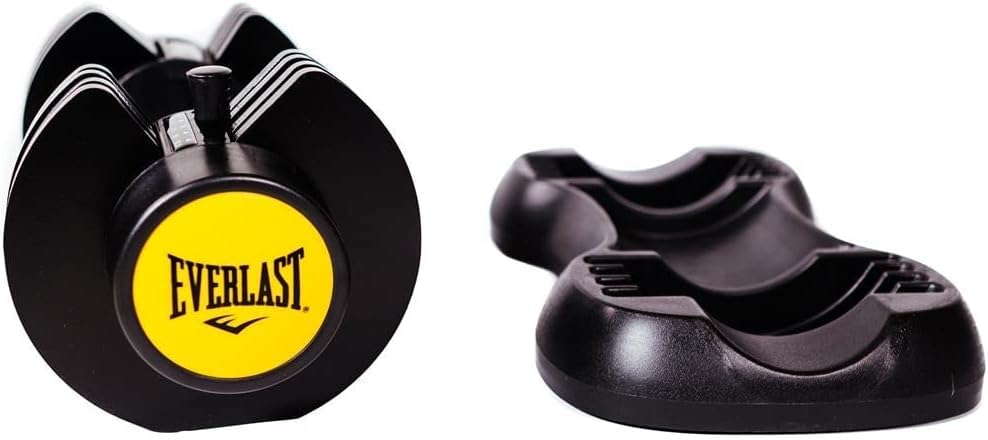 Pair of 12.5kg Adjustable Dumbbells 5 in 1 Quick Dial Home Gym Exercise Fitness (2.5kg-12.5kg in 2.5kg Increments) (Black and Yellow, 2 x 12.5Kg Dumbbell) - Image 5