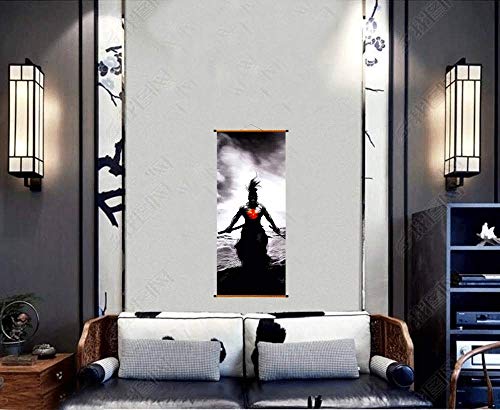Affiche samouraï de soleil en toile canvas 52x122 cm décorative